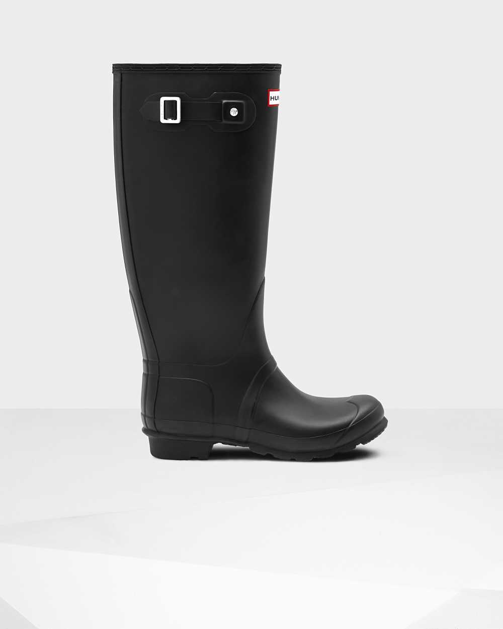 Hunter Original Tall Wide Leg Women's Rain Boots NZ-94350I Black